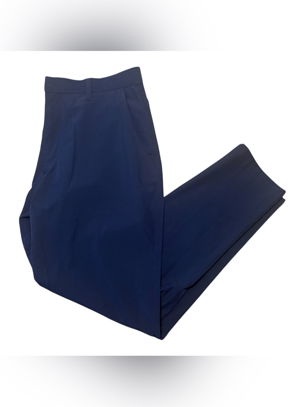 Fabletics Men's XL Navy Blue Button Athletic Performance Pants Back Zip Pockets